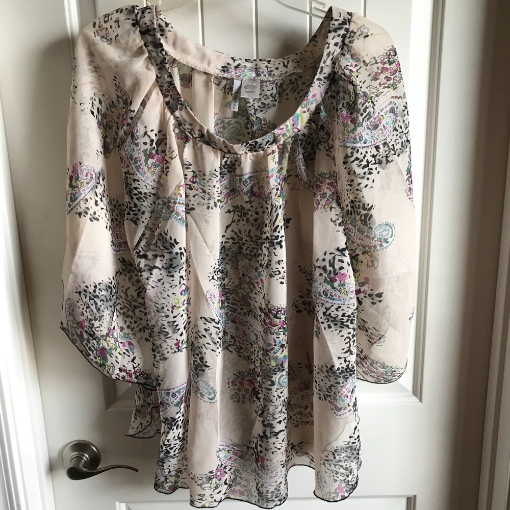 Lilly Lou Flowy Blouse Shirt Large